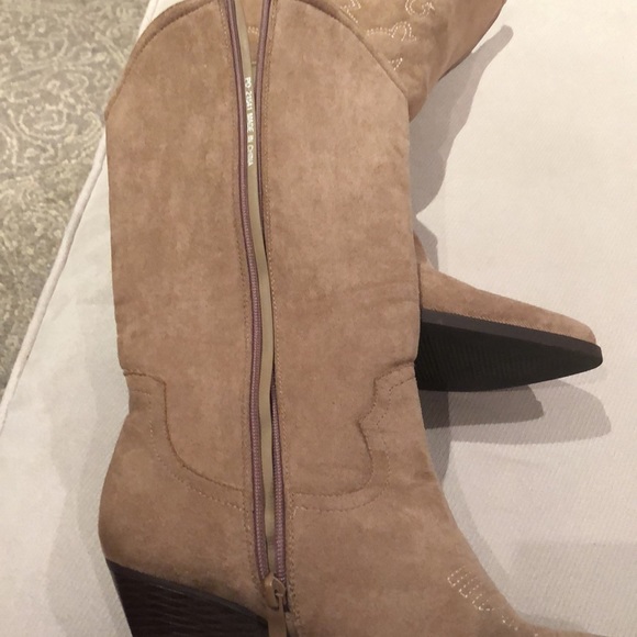 Krush cowboy boots western style fabric faux suede in 8.5 - Picture 10 of 12